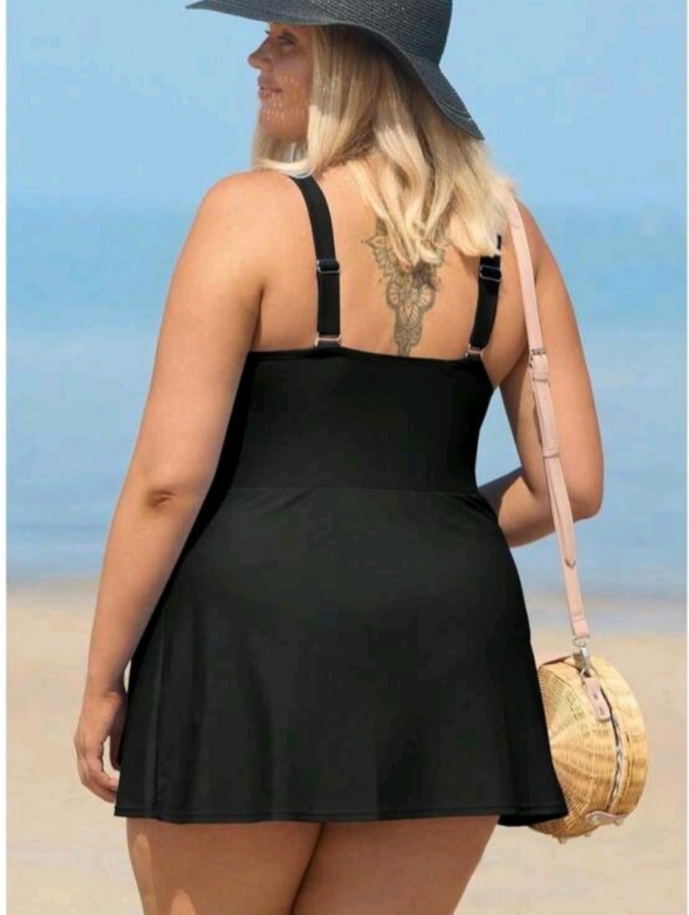 Womens Plus Size One-piece Swim Suit Padded Swim Dress Side Knot - Picture 2 of 8